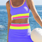 🏖️🔥LAST DAY SALE 50%OFF💃Color Contrast Patchwork Nylon Sporty 3 Piece Bikini Sets