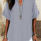 🔥Summer Hot Sale-50% Off!!✨👚Women's Plain Short Sleeve Blouse, Casual Solid Color Top for Daily Wear