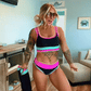 🏖️🔥LAST DAY SALE 50%OFF💃Color Contrast Patchwork Nylon Sporty 3 Piece Bikini Sets