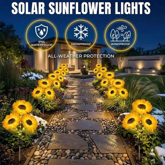 🌻65K+ SOLD!🔥LuminaBloom™ Solar Sunflower Garden Stake Lights 🌻 | Waterproof 🌧️ | No Wiring💡