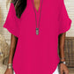 🔥Summer Hot Sale-50% Off!!✨👚Women's Plain Short Sleeve Blouse, Casual Solid Color Top for Daily Wear