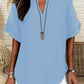 🔥Summer Hot Sale-50% Off!!✨👚Women's Plain Short Sleeve Blouse, Casual Solid Color Top for Daily Wear