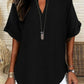🔥Summer Hot Sale-50% Off!!✨👚Women's Plain Short Sleeve Blouse, Casual Solid Color Top for Daily Wear