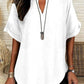 🔥Summer Hot Sale-50% Off!!✨👚Women's Plain Short Sleeve Blouse, Casual Solid Color Top for Daily Wear