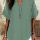 🔥Summer Hot Sale-50% Off!!✨👚Women's Plain Short Sleeve Blouse, Casual Solid Color Top for Daily Wear