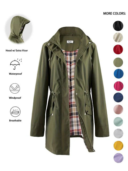 ⏰⏰Limited-time offer!!🌧️🧥Women's Checkered Lining Waterproof Windbreaker