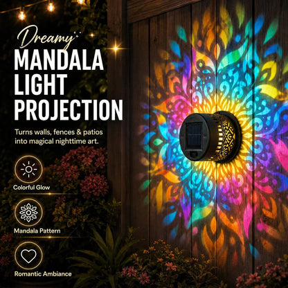🎉Buy 1 Get 1 Free🌞💡Solar Mandala Wall Light Outdoor Garden Fence Projector Lamp Patio Ambient Decor