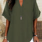 🔥Summer Hot Sale-50% Off!!✨👚Women's Plain Short Sleeve Blouse, Casual Solid Color Top for Daily Wear