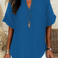 🔥Summer Hot Sale-50% Off!!✨👚Women's Plain Short Sleeve Blouse, Casual Solid Color Top for Daily Wear