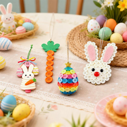 🐰🎨DIY Easter Button Pendants – Fun, Easy & Perfect for All Ages! 🥕🌸