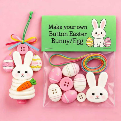 🐰🎨DIY Easter Button Pendants – Fun, Easy & Perfect for All Ages! 🥕🌸